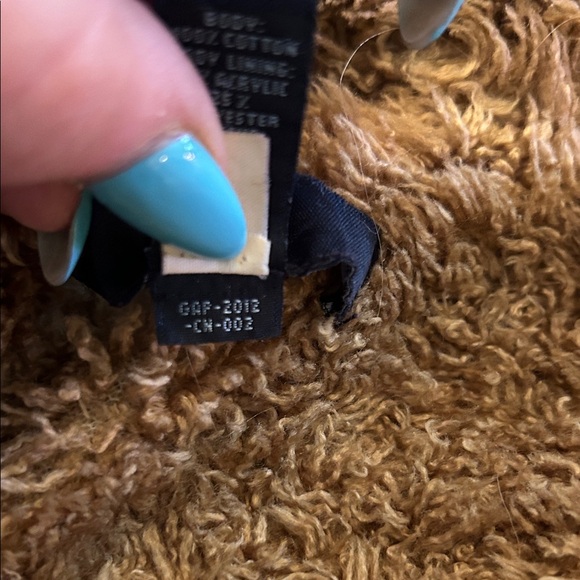 GAP Women's Blue Denim Jacket with Brown Faux Fur Lining - Picture 3 of 3